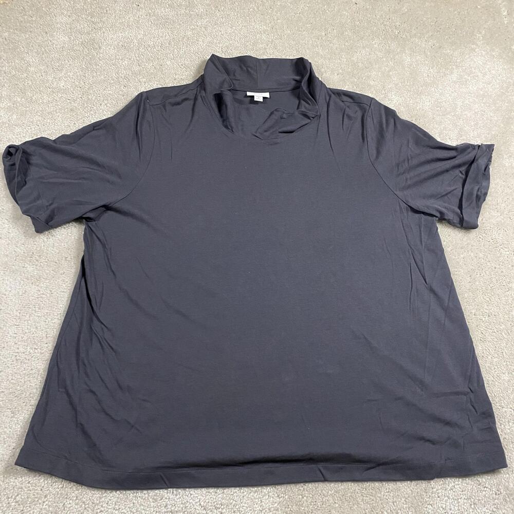 J. Jill Pure Jill Shirt Womens 2XL Charcoal Cowl Neck Short Sleeve Plus Modal